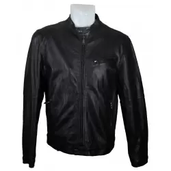 Ανδρικό Δερμάτινο Μπουφάν Biker BOKASHOES Μαύρο Β300